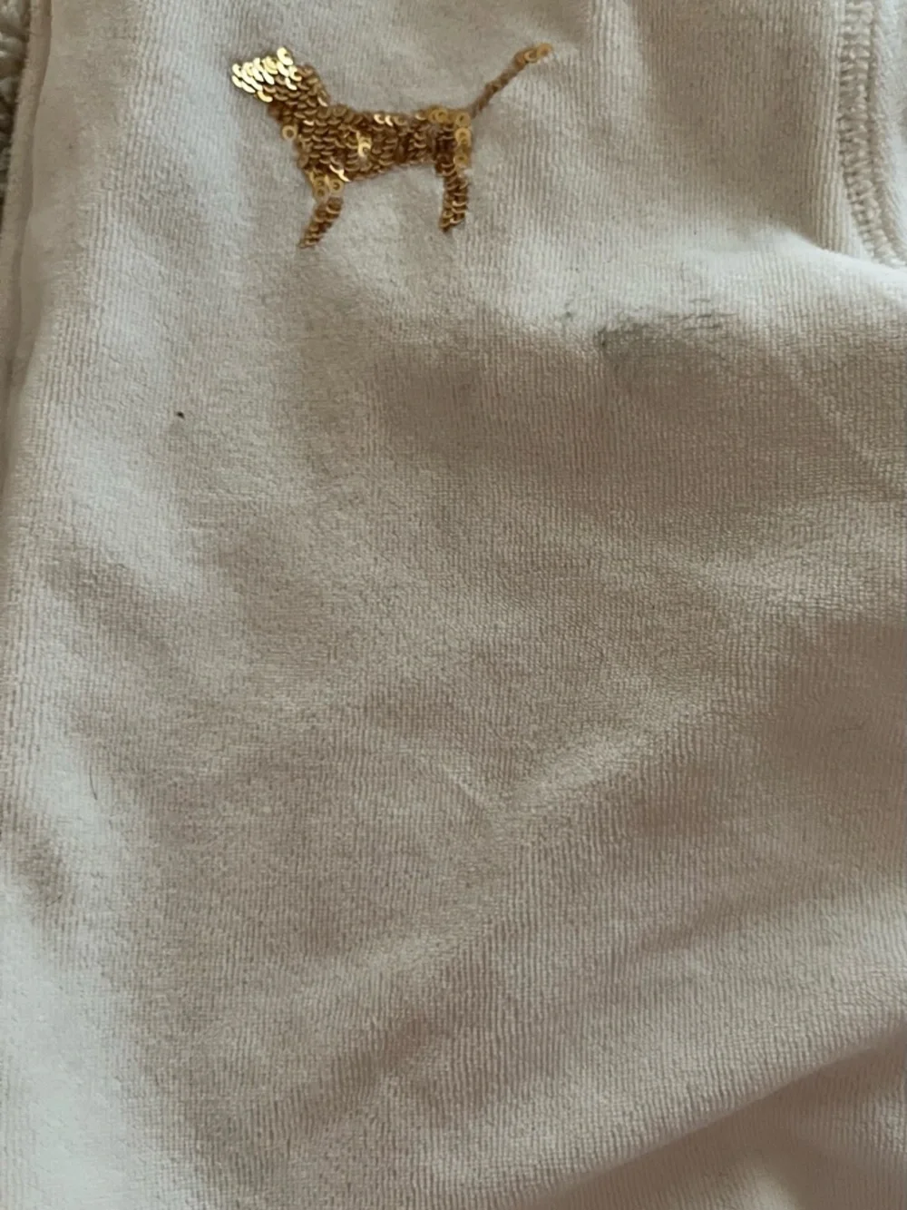 Vintage Y2K Pink Victoria's Secret- fleece lined Plush Hoodie - Cream - Picture 7 of 8